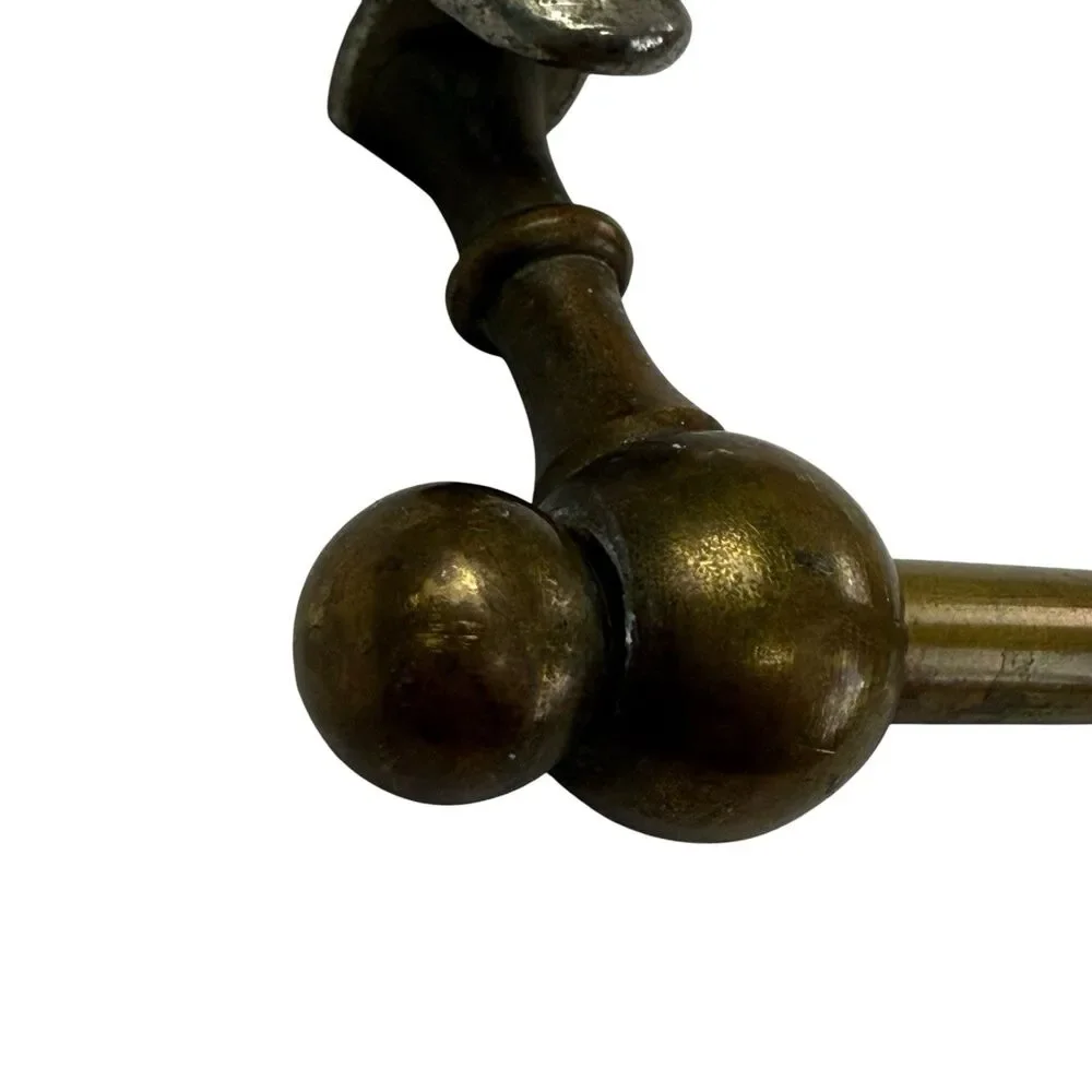 Vintage Koi Fish Dolphin Heraldic Brass Towel Bar Rack Holder MCM 14.5W